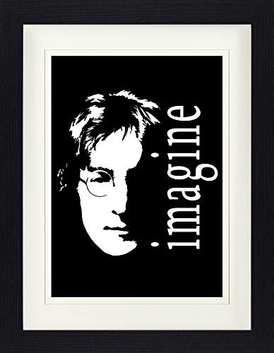 1art1 John Lennon Poster Imagine Gerahmtes Bild Mit Edlem Passepartout | Wand-Bilder | Im Bilderrahmen 40x30 cm