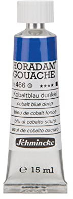 Schmincke - Horadam Gouache, Kobaltblau dunkel, 15 ml-Tube, 12 466 006, feinste Gouache, natürliche Deckkraft, höchst pigmentiert, farbintensiv und matt