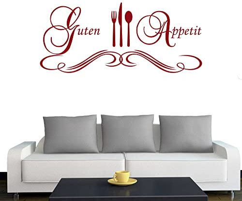 Klebesüchtig Wandtattoo Guten Appetit 60cm x 26cm dunkelrot - Dekoration - Bad - Wohnzimmer - Aufkleber - Wandsticker
