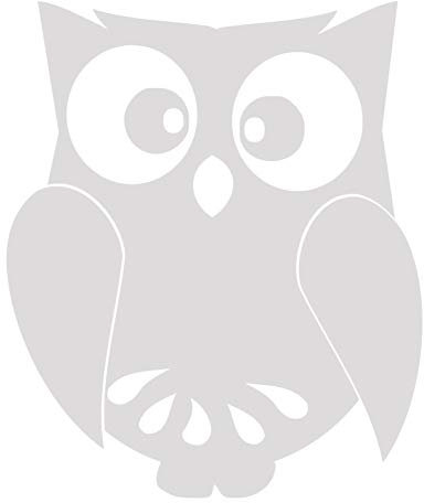 kleb-Drauf | 1 Eule | Weiß - glänzend | Autoaufkleber Autosticker Decal Aufkleber Sticker | Auto Car Motorrad Fahrrad Roller Bike | Deko Tuning Stickerbomb Styling Wrapping