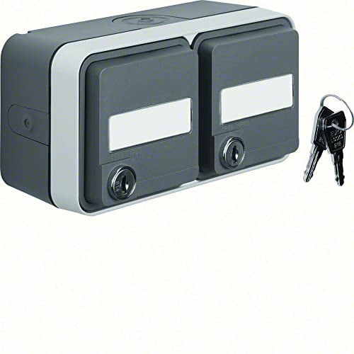 Berker SCHUKO-Doppelsteckdose 47893525 waager. m.Klappd. AP W.1 Steckdose 4011334428060