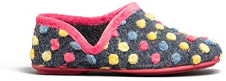 Sleepers Jade Dotted Full Slippers - Women's Knitted Textile, Fuchsia/Multi, 8 UK