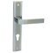 domino Türgriff 72 Drückergarnitur PZ - Profilzylinder Set Türklinke für Zimmertür, Bürotür, Kellertür & Innentür L-Form Türdrücker-Set aus Aluminium Chrom/Nickel REAL M6/M9