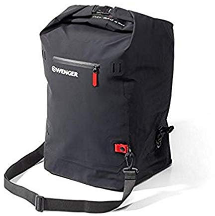 Wenger Dry Bag Bolligen 70 Liter wasserdichte Tasche mit Trageriemen Packsack dauerhaft wasserdicht Beutel Umhängetasche Schutztasche für Kajak Wanderung, Camping, Skilaufen, Schwimmen, Am Strand, Radfahren und Wasser Sport Unisex schwarz L23.1038.01