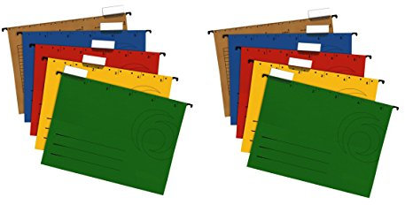 10 Hängemappen / DIN A4 / Kraftkarton 230g/m² / 5 Farben