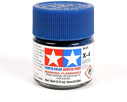 Tamiya 81504 – Peinture Acrylique Mini, Gloss Bleu Flacon de 10 ML, X-4