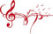 GRAZDesign Wandtattoo Musik Wohnzimmer Jugendzimmer Musikraum | Wandaufkleber Notenschlüßel - 89x57cm / 031 rot