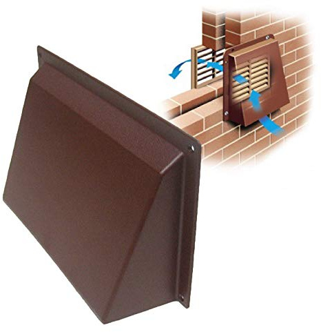 Brown Hooded Cowl 9 x 6 Vent Cover for Air Bricks Grilles Extractors Vents