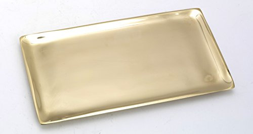 Glasuntersetzer, Getränkeuntersetzer rechteckig 17x9 cm, Gold poliert