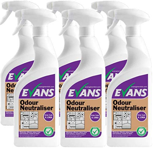 6 x Evans Vanodine Ready To Use Perfumed Air Freshener Odour Neutraliser 750milileter