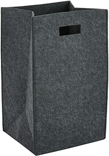Zeller 14266 Wäschesammler, Filz, ca. 35 x 30 x 55 cm, anthrazit, 35x30x55 cm