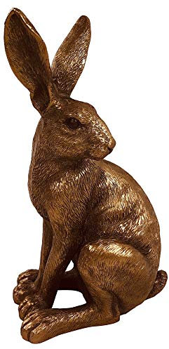 The Leonardo Collection Kunstharz Reflections sitzender Hase, Bronzefarben, 8 x 5 x 15 cm