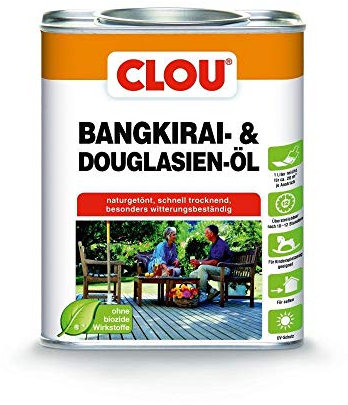 CLOU Bangkirai Holzöl: Schutz, Pflege & Auffrischung für Aussen, Kinderfreundlich, UV-Schutz, 750 ml