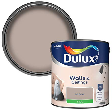 Dulux Silk Emulsion Paint For Walls And Ceilings - Soft Truffle 2.5 Litres