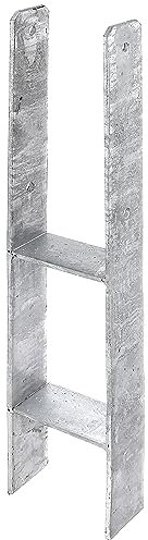 Alberts 213879 H-Pfostenträger | feuerverzinkt | lichte Breite 111 mm | Gesamthöhe 600 mm | Materialstärke 6 mm