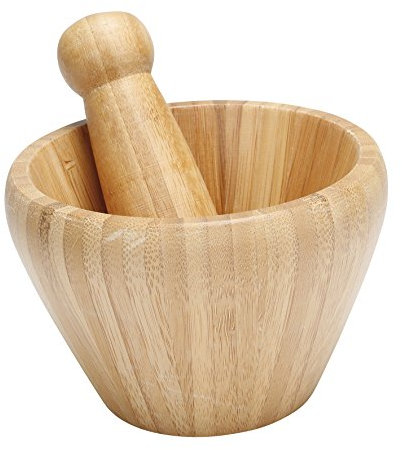 Ambiance Nature 145943 Mortier avec Pilon Bambou 11.5cm X 8cm