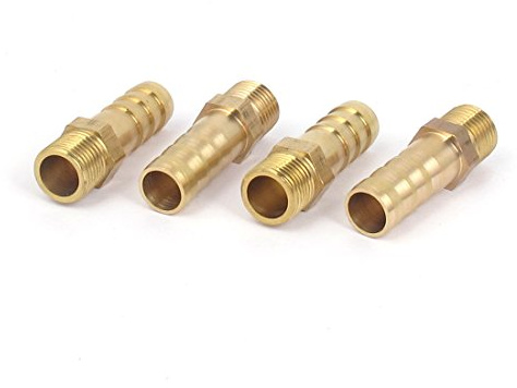 sourcing map Raccord Cannelé 1/8BSP mâle 8mm filetage tuyau en laiton diamètre intérieur connecteur 4pcs