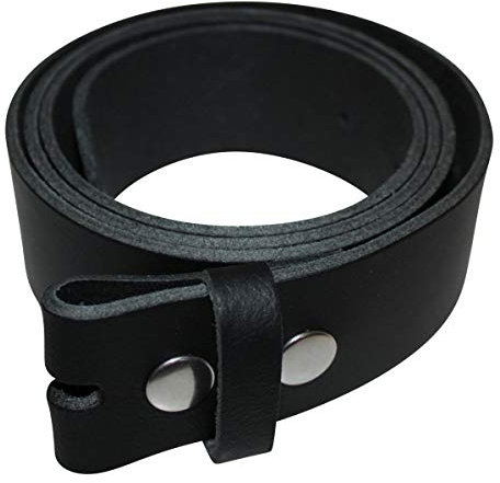 Freak Scene® 4cm breiter Ledergürtel für Gürtelschnallen, Farbe-Länge: schwarz-135