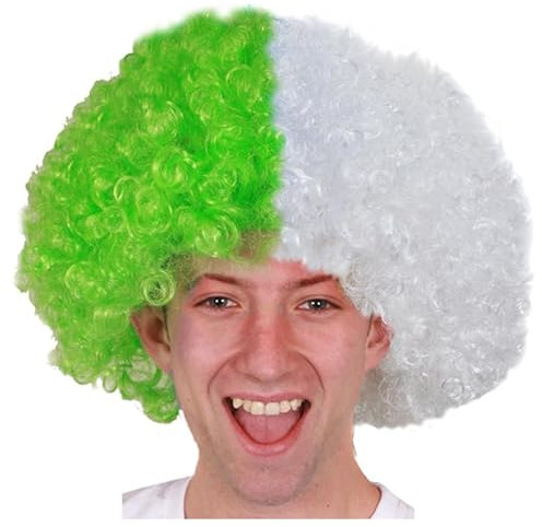 Supporters Afro Perücken für Fußball Fans Rugby-Fans oder Sportveranstaltungen und Fancy Dress Partys für Herren oder Frauen erhältlich in 11 individuell Styles