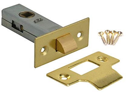 Merriway BH04261 75mm (3 inch) Brassed Tubular Mortice Latch