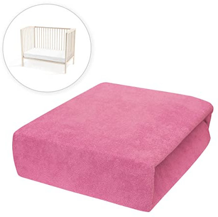 Frottier Spannbettuch passend zu 160x70 cm Kinderbett Matratze (Rosa)