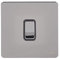 Schneider Electric Ultimate Screwless Flat Plate - Single 2 Way Light Switch, Single Pole, 16AX, GU1412BBN, Black Nickel with Black Insert