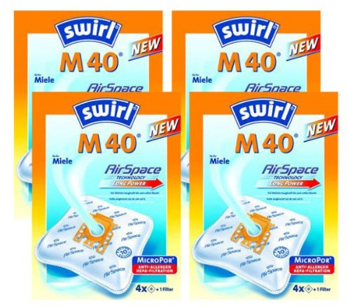 4x Swirl M 40 Staubsaugerbeutel Plus AirSpace Staubbeutel Microvlies