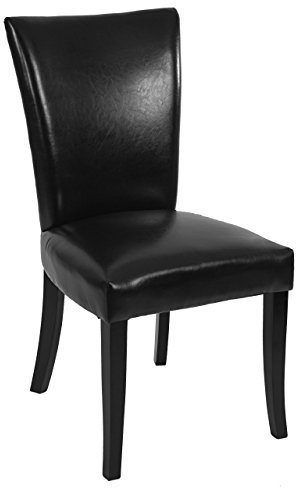 Mendler 6er-Set Esszimmerstuhl Chesterfield, Stuhl Küchenstuhl, Nieten FSC®-Zertifiziert - Kunstleder, schwarz, dunkle Beine