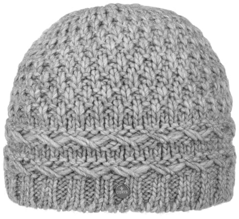 LIERYS Pinea Beanie Strickmütze Zopfrand meliert Mehrfarbig Made in Germany Damen Herbst Winter
