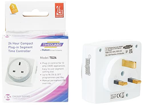 Timeguard TG24 24 Hour Compact Plug-In Segment Time Controller, White