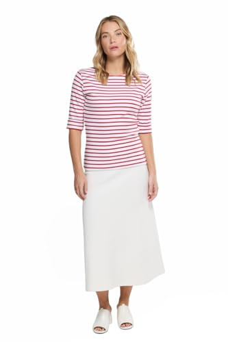 Armor Lux Damen Marinière Cancale Femme T Shirt, Weiß (Blanc/Braise 320), 3 EU