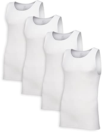 Fruit of the Loom Men's Premium a-Shirt (Pack of 4), White, Large