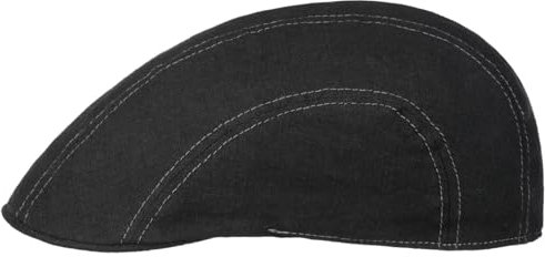 Stetson Madison Leinen Flatcap - Flat Cap aus Leinen Herren/Damen - Gefütterte Leinencap - Schirmmütze Frühjahr/Sommer - Sommercap schwarz 58 cm