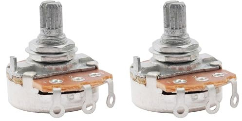 Musiclily Metric Full Size 15mm Split Shaft Pots A500K Guitar Potentiometers (2 Pieces)