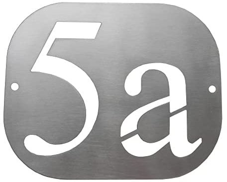 GUIZZO Creart - Numero Civico Esterno in Acciaio Inox, Targa Personalizzata con Numeri Civici Esterni, Fori e 2 Cifre Made in Italy, Targhetta Personalizzata Porta Ingresso per Uso Esterno 14x11.5H cm