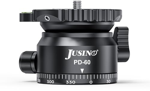 JUSINO Mini Fluid Stativ-Nivellierbasis Neigekopf 360° Panorama-Funktion und ±15° Neigung PD-60