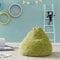 Lumaland Fluffy Sitzsack | Kinderzimmer Sitzkissen 60 x 45 cm | Waschbarer Bezug aus Webplüsch | Flauschiger & weicher Kinder Bodenkissen | Passend für Mädchen & Jungen | 120L Volumen [Grün]