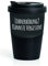 Pechkeks Kaffee Thermobecher to go Porzellan mit Deckel, Spruch Lohnerhöhung., Größe 300ml, matt schwarz