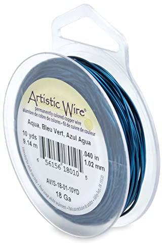 Beadalon 10-Yards Artistic 18-Gauge Wire, Aqua