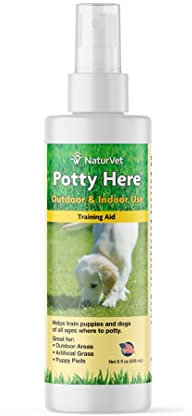 NaturVet ORINA AQUÍ Dentro/Fuera Espray Para Adiestrar Perros Cachorros 236 mL