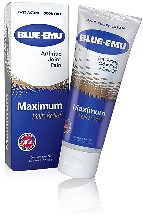 BLUE-EMU Maximum Pain Relief Cream for Arthritis, Muscle, & Joint Aches, 3 Oz, 1 Pack