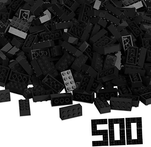 Simba 104118935 - Blox, 500 Schwarze Bausteine für Kinder ab 3 Jahren, 8er Steine, im Karton, vollkompatibel mit vielen Anderen Herstellern