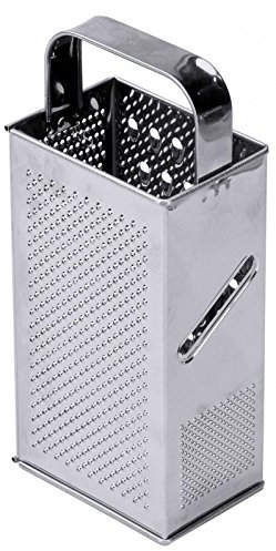 Viereck Grattugia in acciaio inox 18/0, lucido, universalmente applicabile per cibi crudi, formaggio, noci ecc/dimensioni: 10,5 x 7,5 x 23,5 cm | erk