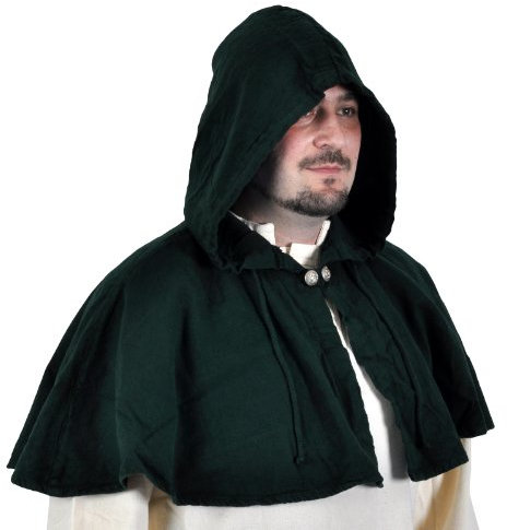 GUGEL MITTELALTER BAUER LANDKNECHT LARP GOTHIC-5002 dunkelgrün