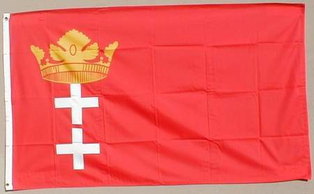 Buddel-Bini Flagge Fahne ca. 90x150 cm : Danzig Gedansk Danzigflagge