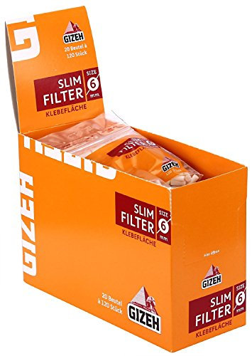 Gizeh Slimfilter 6mm mit Klebefläche (20x120)