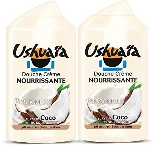 Ushuaïa Douche Crème Nourrissante Ressource au Lait de Coco des Îles sous le Vent 250 ml - Lot de 2