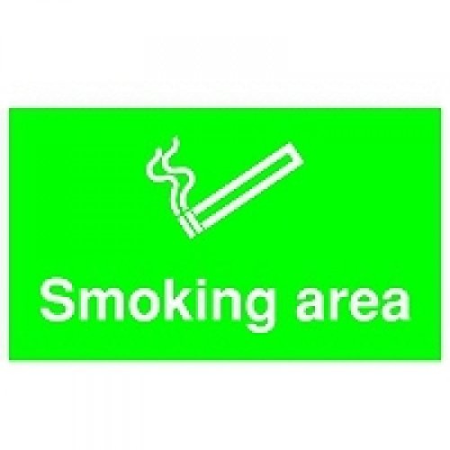 Safety Sign Smoking Area in PVC, 300mm x 500mm