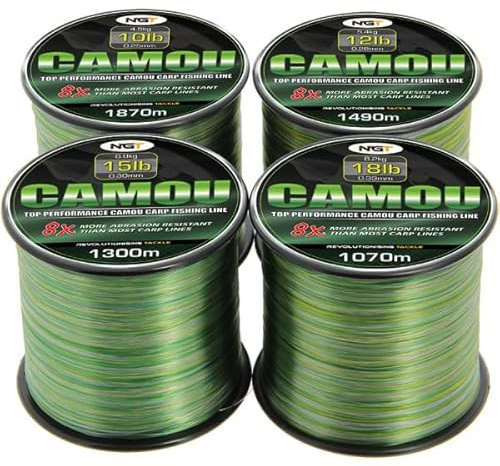 NGT Spool Of Camo Line - Green, 12 lb/1490 m