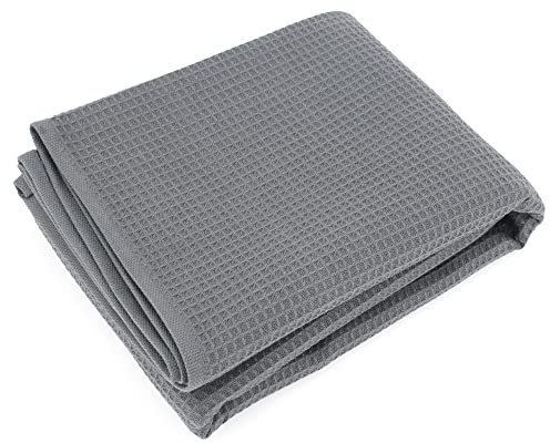 Linnea Drap de Douche 70x140 cm nid d'abeille Pure Waffle 300 g/m² Anthracite